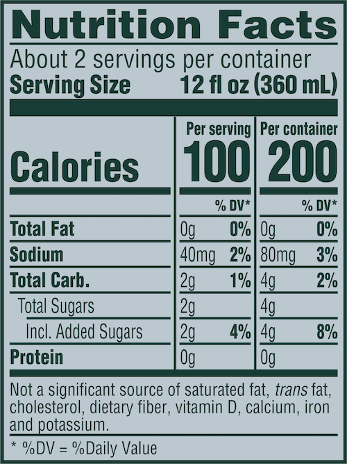 Strawberry Guava 24 oz nutritional information