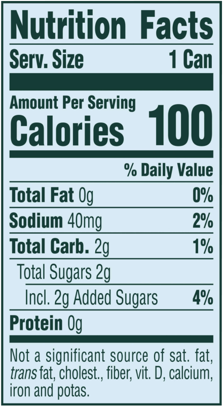Exotic Pineapple 12oz nutrition facts